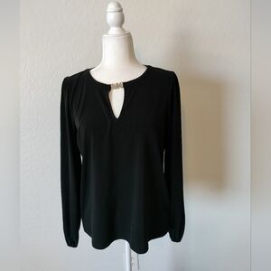 Michael Kors Black Keyhole Blouse